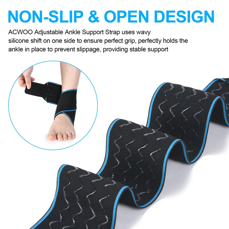[Australia] - ACWOO Ankle Brace, 1 Piece Adjustable Bandage Ankle, Sports Protect Ankle Brace Ankle, Highly Elastic Ankle Support for Football Running Cycling, Right and Left Bandage One Size 1pc 