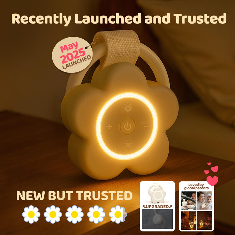 [Australia] - 2025 Mom's Choice Awards | Portable White Noise Sound Machine Baby | 25 Soothing Sounds | Rechargeable Travel Sound Machine Baby with Night Light | Newborn Essentials | Nursery, Home, Sleep Aid 