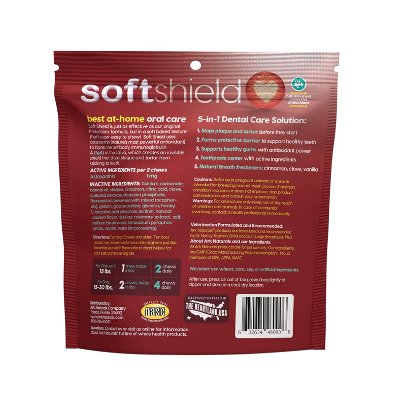 ARK NATURALS Soft Shield Brushless Toothpaste – Small Breeds, 12oz Bag – Soft-Baked Dog Dental Chew with Toothpaste Center – Prevent Plaque & Tartar and Freshen Breath with Dental Chews for Dogs