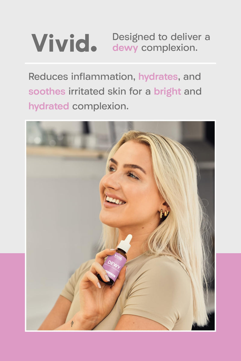 Vivid Dewy Edible Skin Supplement - for Dry Skin - Collagen, Aloe Vera, Vitamin C - 30 day serving