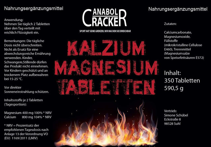 [Australia] - Anabol Cracker 350 Tablets Calcium Magnesium, Calcium 1200mg High Dose/Daily Portion, Suitable for Vegans Neutral 590.5 g (Pack of 1) 