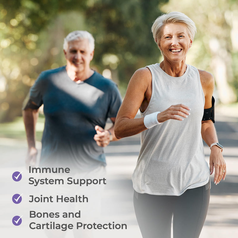 Glucosamine Sulphate and Chondroitin High Strength Supplement, 120 Capsules - with Turmeric and Vitamin C Complex - Arthritis and Joint Care for Women and Men to Assist with Pain Relief