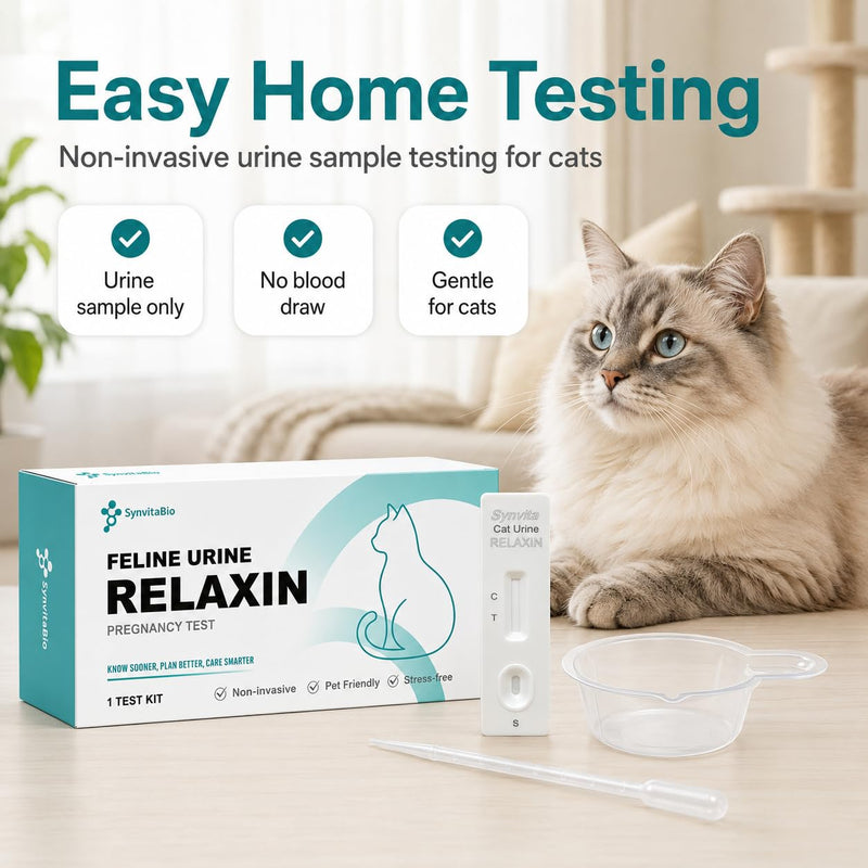 Cat Pregnancy Test Kit at Home, Urine-Based Feline Pregnancy Test, 98.8% Accurate, 10-Minute Results, Painless & Easy to Use (1 PCS)