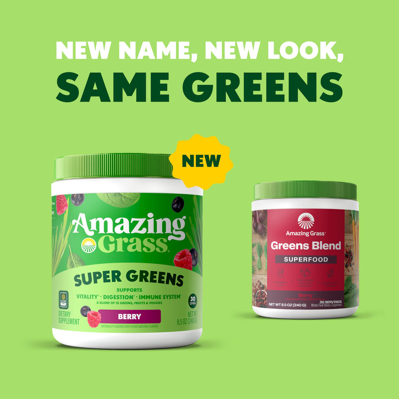 Amazing Grass Super Greens Powder Berry, 30 Servings, 8.5 oz 8.5 Ounce (Pack of 1)