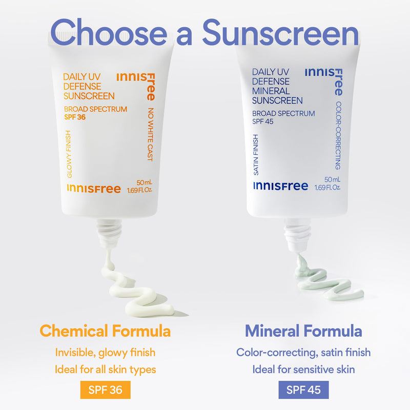 [Australia] - innisfree Daily UV Defense Sunscreen Broad Spectrum SPF 36, Invisible Korean Sunscreen with No White Cast (Packaging May Vary) 1.69 oz / 50 ml 