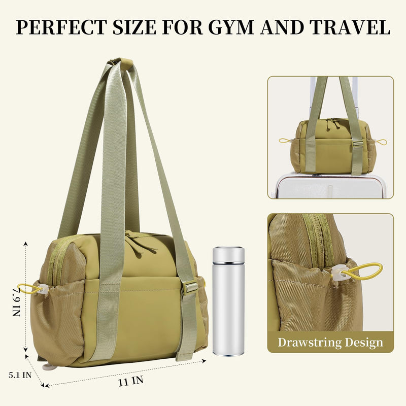 Small Gym Bag for Women Mini Gym Duffle Bag with Wet Compartment,mini duffle Tote Bag small duffle bag for Workout/Sport/Travel (Green) Green