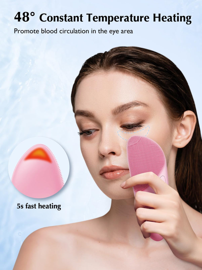 Silicone Face Scrubbe, 4 Cleansing Modes, Electric Face Brush for Men & Women Cleaning, Exfoliating, Massaging