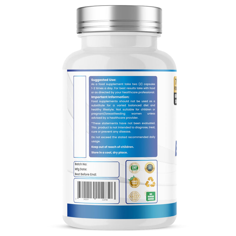 Humming Herbs Sodium Butyrate Supplement 120 caps with Calcium Butyrate, Inulin FOS, Zinc,Vitamin D3 and 10 Billion CFU Probiotics
