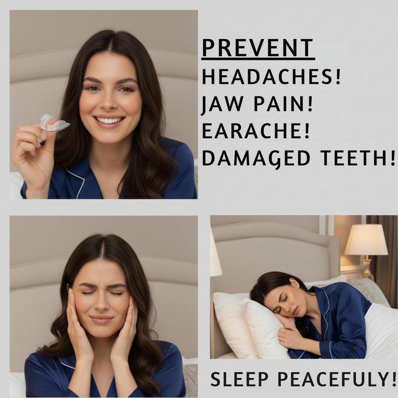 Cool Mouth Guard for Grinding Teeth at Night, 8 Pcs Bite Guard for Teeth Clenching Nighttime, 2 Sizes, BPA Free, 2 Retainer Cases Included