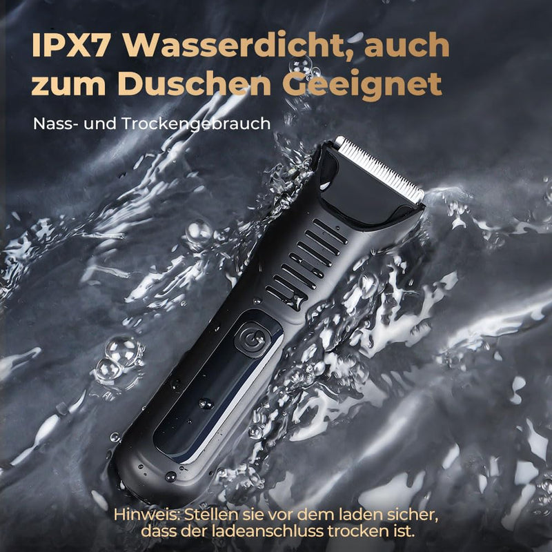 [Australia] - Ualans Intimate Razor for Men, Improved USB C Multifunctional Body Hair Trimmer Men with LED Light and Display, IPX7 Waterproof - Wet and Dry, 4 Attachment Combs, Gift for Men 