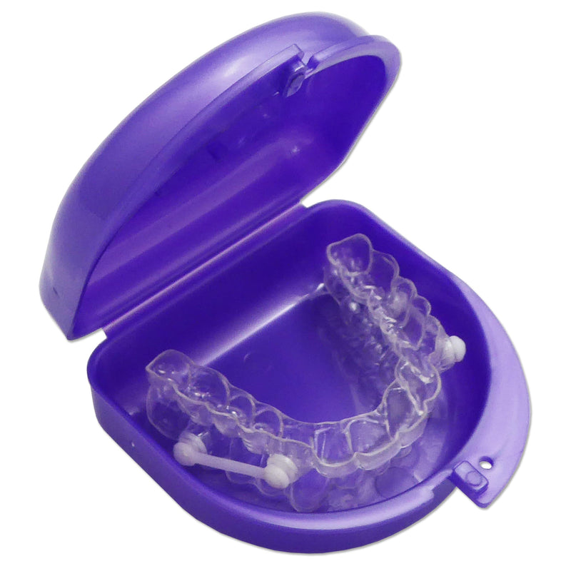 [Australia] - 2 x Mouth Guard Box for Ortho Retainers, Sports Dentures, Dentures and More (Purple and Green) Purple and Green 