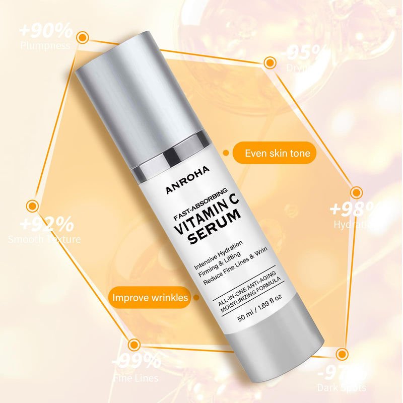 Super Vitamin C Face Serum for Women Over 70, Large Size 1.7 fl oz (50ml) - Fragrance-Free Multi-Tasking Age Defying Hydrating Complex for Mature Sensitive Skin 1.69 Fl Oz (Pack of 1)