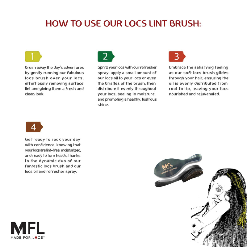 [Australia] - Made For Locs Lint Brush (Soft Bristle) | Great For Loc Brushing | Easily Remove Lint 