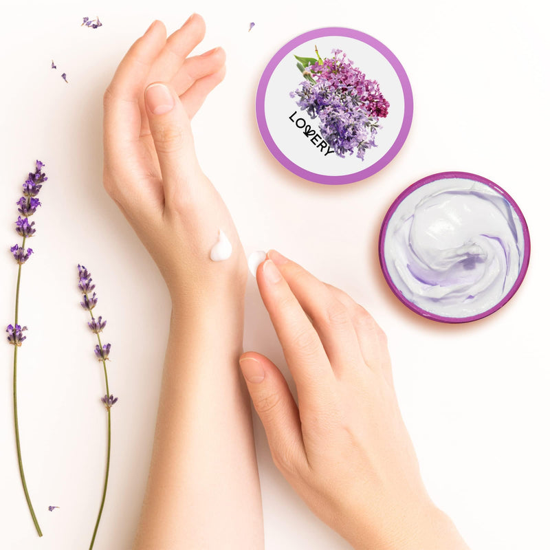 Lavender Lilac Body Butter - Shea Cream with Jojoba Oil & Vitamin E - Hydrating Natural Moisturizer for Hands - 5.74 Fl Oz 5.74 Ounce (Pack of 1)