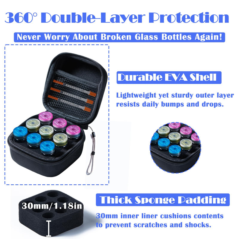 [Australia] - Insulin Fridge Holder Storage Case Insulin Vial Protector Holder Insulin Cooler Travel Case Organizer Fits Standard 10ml U-100 Vials,9-Slot,Black (9 Slots) 9 Slots 