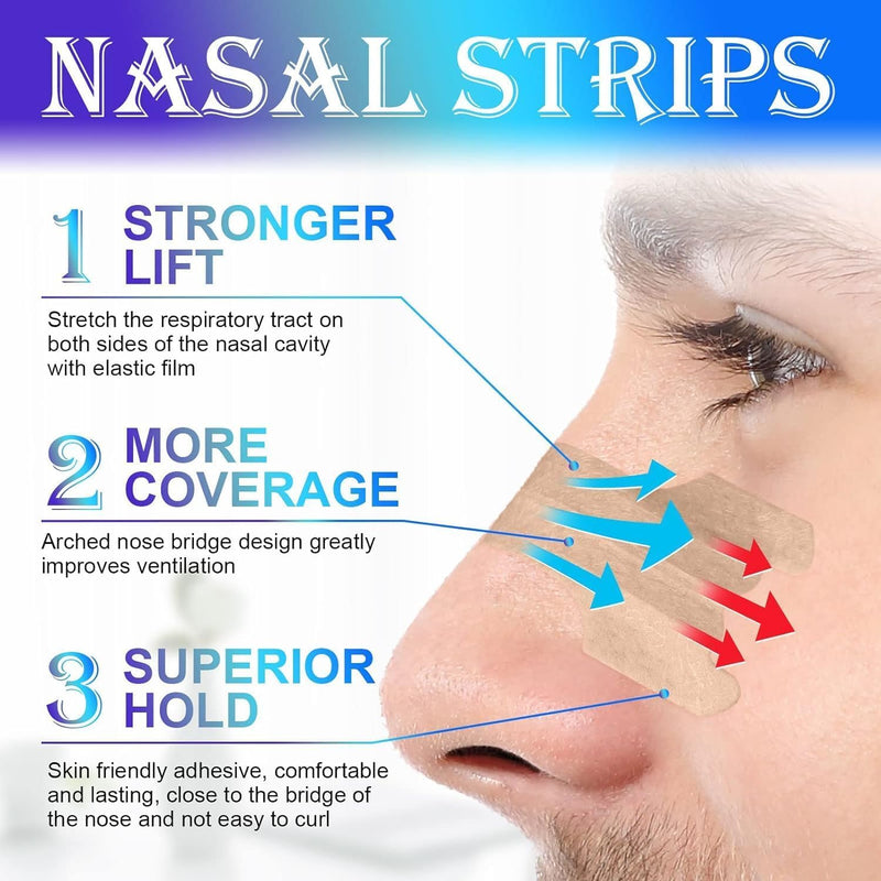 Nasal Strips for Snoring, 80 Pieces,Nose Strips for Sleeping, Snoring Solution, Relieving Nasal Congestion Caused by Colds and Allergies,So That You Can Sleep Better, Brown