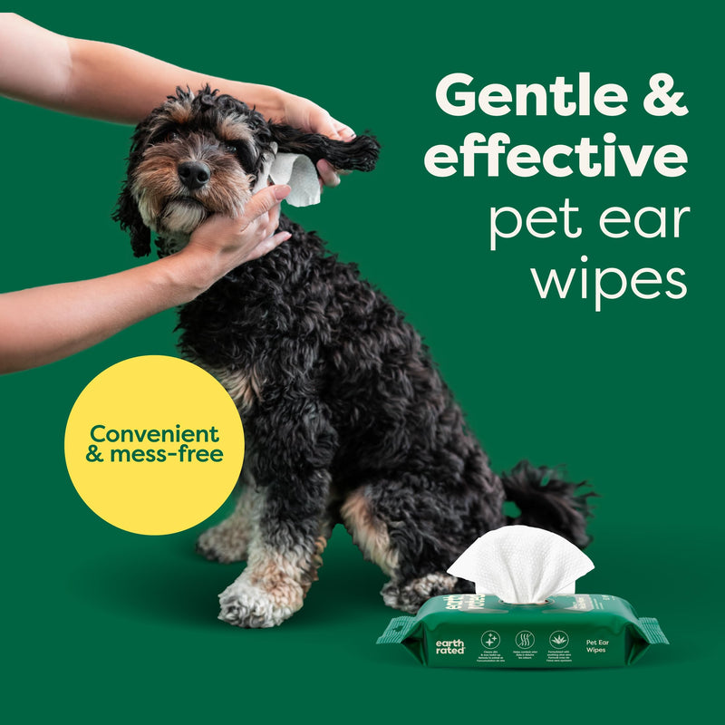 Earth Rated Dog Ear Wipes & Dog Eye Wipes Bundle - Includes 60 Hypoallergenic Plant Based Ear Wipes & 60 Hypoallergenic Plant Based Eye Wipes - PawsPlanet Australia