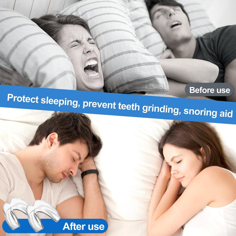 [Australia] - Soodyoow Pack of 4 nighttime grinding splints, 2 sizes, teething splints, nighttime bite splints, anti-snoring splints, bite protection for teeth, improves sleep quality 
