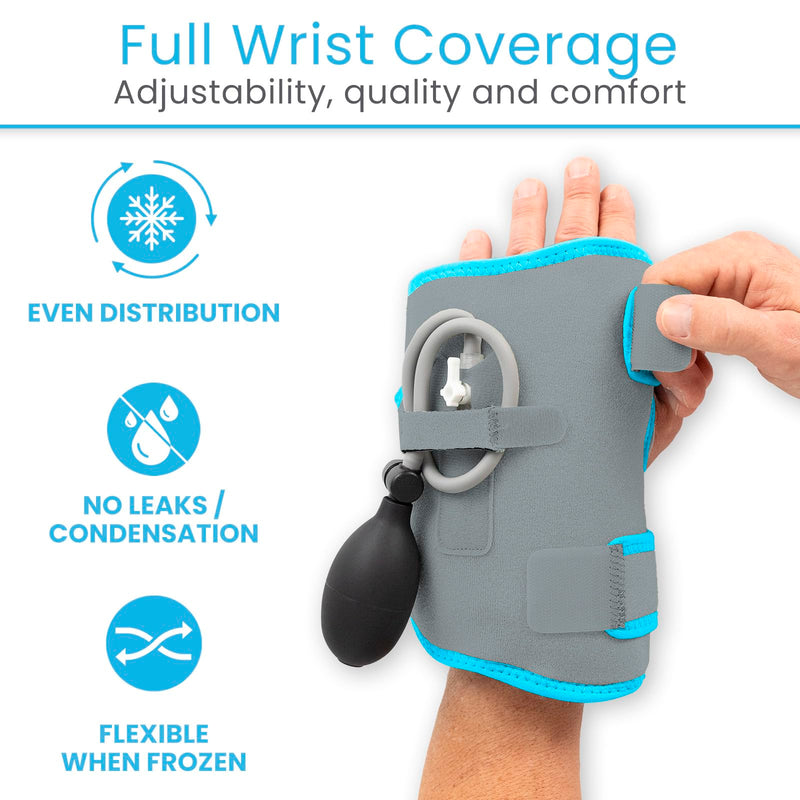 [Australia] - Wrist Ice Pack Wrap with Compression for Carpal Tunnel Relief - Hand Brace with Hot & Cold Therapy for Inflammation, Arthritis, Swelling & Post-Surgery (Gray) Gray 