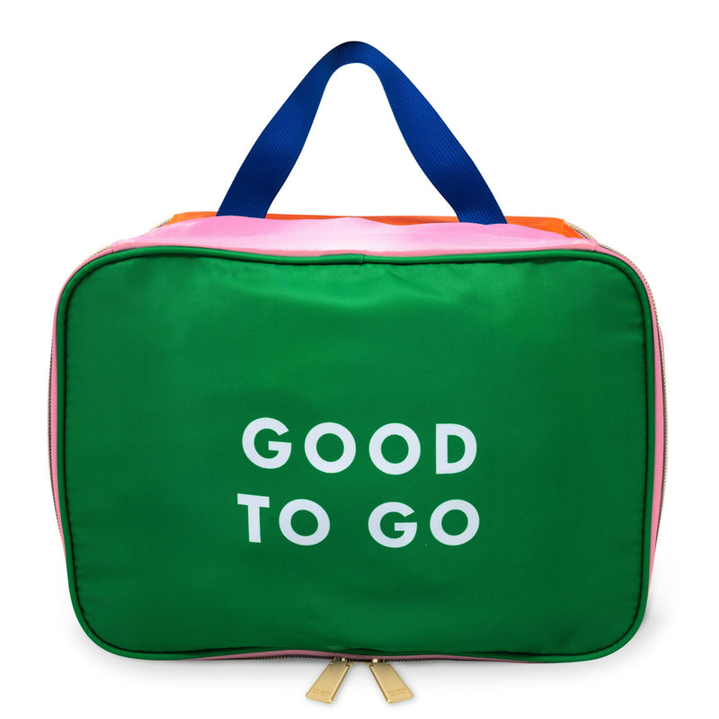 kate spade new york Double Sided Packing Cube, Good to Go | Two Sided Packing Cube and Laundry Bag for Clean and Dirty Clothes, Colorblock Luggage Organizer with Handle & Zipper Closure