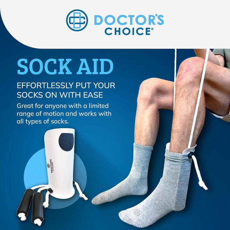 [Australia] - Doctor's Choice Sock Aid - Easy Sock Helper for Seniors, Elderly, Disabled, and Limited Mobility - Comfortable & Durable Sock Puller Tool 