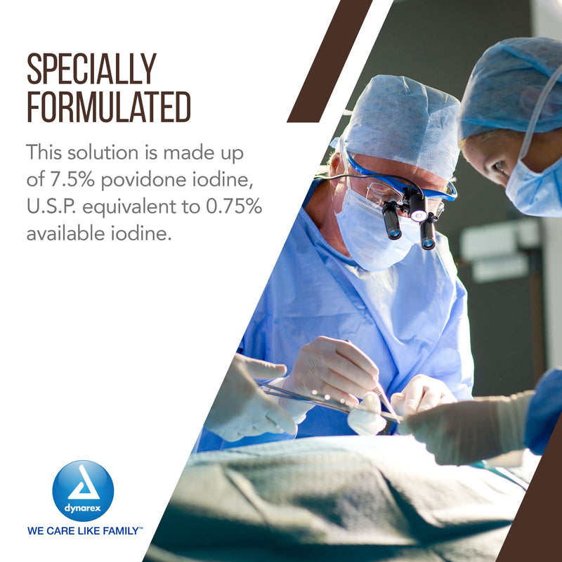 [Australia] - Dynarex Povidone-Iodine Scrub Solution, Antiseptic Solution for Skin and Mucosa, Ideal for Surgical Site Preparation, Contains Povidone Iodine 7.5%, 16 fl. oz., 1 Bottle 16 Fl Oz (Pack of 1) 