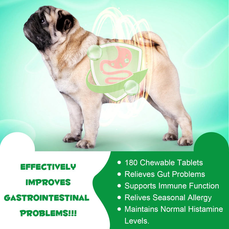 Probiotics for Dogs, 180 Chews Dog Probiotics and Digestive Enzymes, Promotes Gut Health, Dog Probiotics for Bowel Support, Immunity Health - PawsPlanet Australia