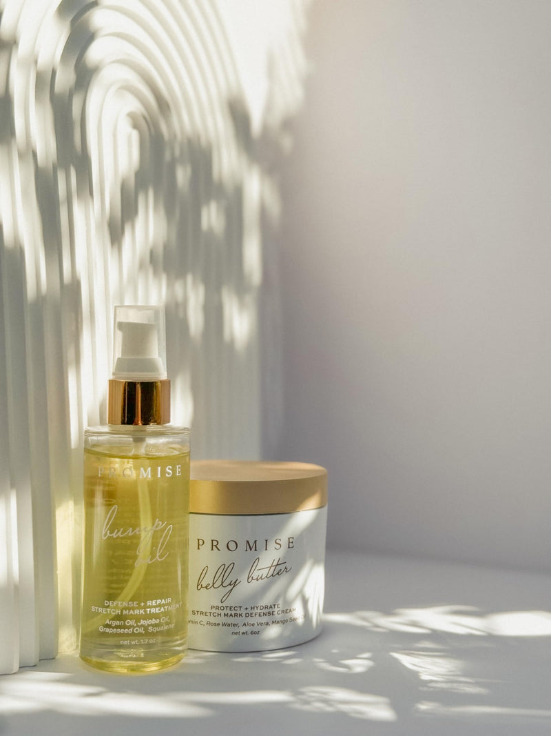[Australia] - Promise Stretch Mark Prevention Kit, Scars and Dry Skin, Ultra-Hydrating Stretch Mark Cream and Stretch Mark Oil for Pregnant Women, Vegan, Non-Toxic, Set 