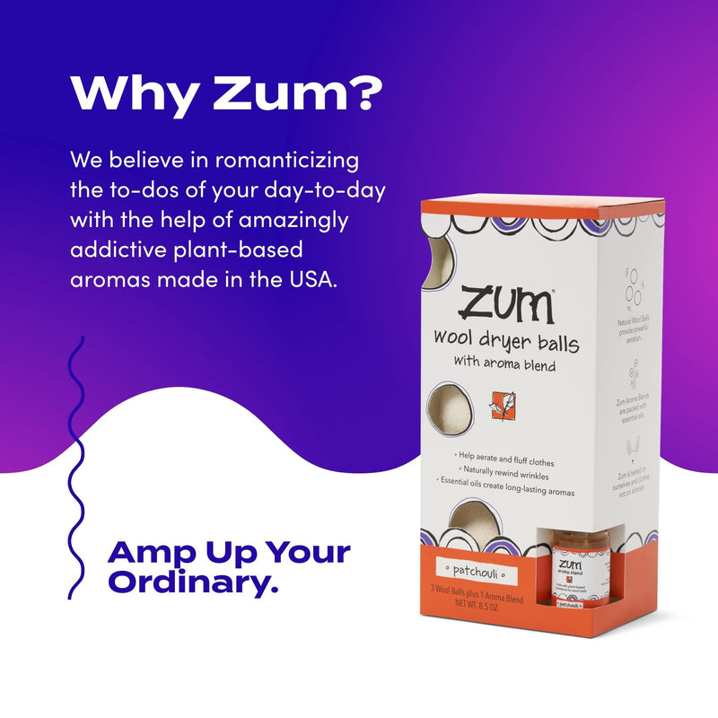 [Australia] - Indigo Wild Zum Laundry Dryer Balls Kit - Wool Laundry Balls for The Dryer - Essential Oil Spray - Reusable Drying Balls for Laundry - Patchouli - (3 Dryer Balls, 1 Aroma Blend) 