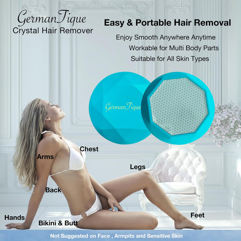 [Australia] - Crystal Hair Eraser,Upgraded Crystal Hair Remover Diamond,Painless and Effective Nano Glass Hair Removal Stone and Skin Exfoliation,Natural Epilator for Women and Men(Ocean Blue) Ocean Blue 