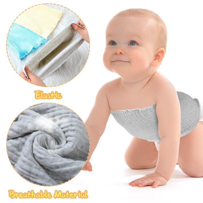[Australia] - 10 Pcs Baby Belly Button Band Cotton Gtube Button Covers Double Layer Umbilical Hernias Truss Belt Belly Band for Baby Boys Girls 