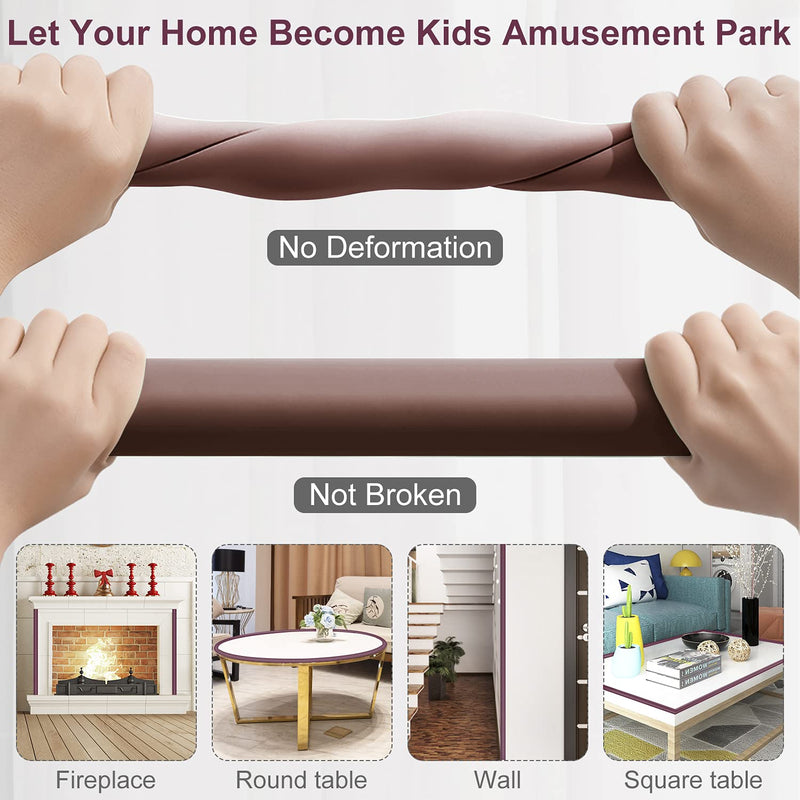 [Australia] - Baby Proofing Edge Corner Protector, 20.5 ft (18.1ft Edge + 8 Corners) Baby Proof Corner Guards ,Thick Table Bumper Guard, 3M Pre-Taped Corners, Soft Rubber Foam Guard Heavy-Duty… 