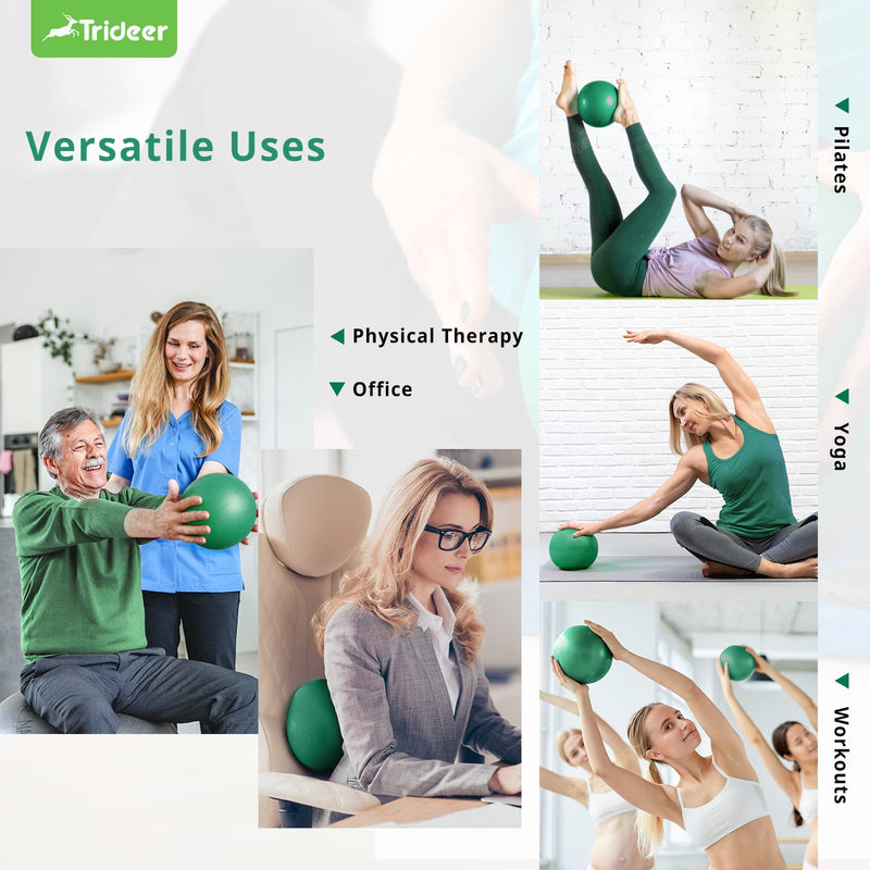 [Australia] - Trideer Exercise Balls Physical Therapy, 9 Inch Pilates Ball Between Knees for Physical Therapy, Mini Exercise Ball - Yoga Ball, Small Workout Balls for Core Strength and Back Support Green 