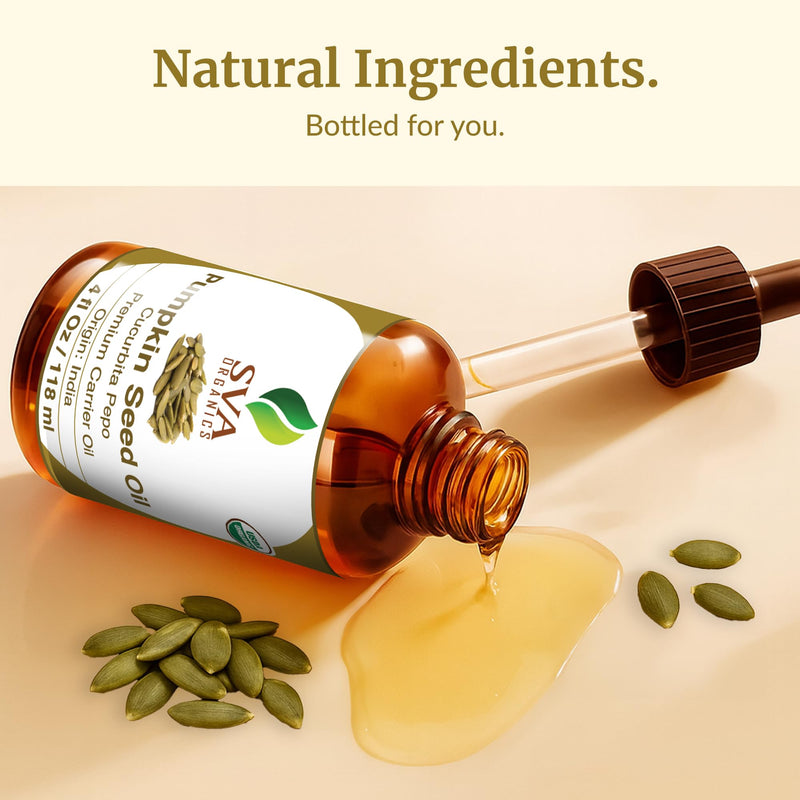 [Australia] - SVA Pumpkin Seed Oil Organic - 4 Fl Oz ‚Äì 100% Natural Cold Pressed Organic Pumpkin oil - for Face, Skin Care, Hair Care, Scalp Massage & Body Massage ‚Äì Carrier Oil with Dropper Organic Pumpkin Seed 4 Fl Oz (Pack of 1) 