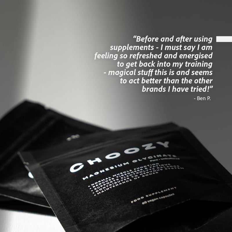 CHOOZY The Purest Magnesium Glycinate | Formulated for the Best Sleep & Recovery | Gut-Friendly, Plastic-Free & Third-Party Tested in Germany