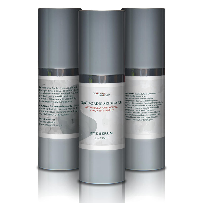 2x Nordic Skincare Serum - 2 Month Supply - Anti Aging Eye Serum - Contains Vitamin C for Dark Circles - Anti Aging Skincare Moisturizing Serum with Aloe Vera & Vitamin E - Improve Wrinkles & Eye Bags