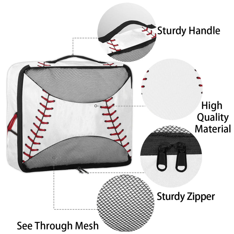 Baseball Compression Packing Cubes for Travel,Expandable Cubes Storage Bag Carry on Luggage Organizers for Toiletry Clothes Shoe Accessories 4 Set e-05