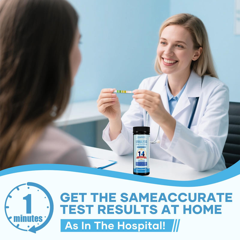 [Australia] - Urine Test Strips for Urinalysis 14 Parameter: 125 CT UTI Urinalysis Test Strips Full Panel for UTI Ketone Protein Kidney & Liver Function at Home 