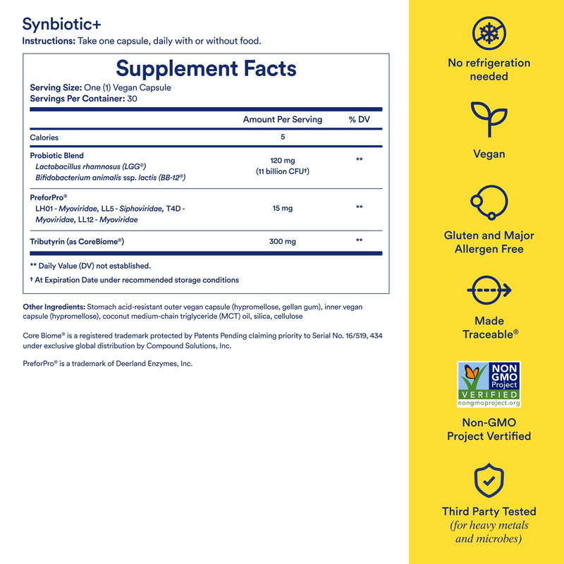 [Australia] - Ritual Synbiotic+ Probiotic, Prebiotic, Postbiotic, 3-in-1 Formula for Gut and Digestive Health, Regularity, Bloat, Immune Support, Vegan Delayed-Released Capsule, Probiotics for Women and Men, 30 Day 