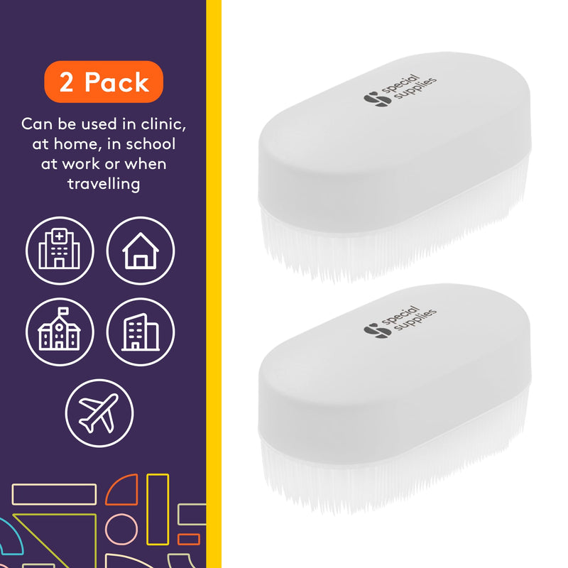 [Australia] - Special Supplies Sensory Brush Therapressure Therapy Brush for Occupational and Sensory Brushing, 2 Pack, Stimulating and Calming Tools for Kids and Adults, Soft Flexible Bristles, Latex Free 