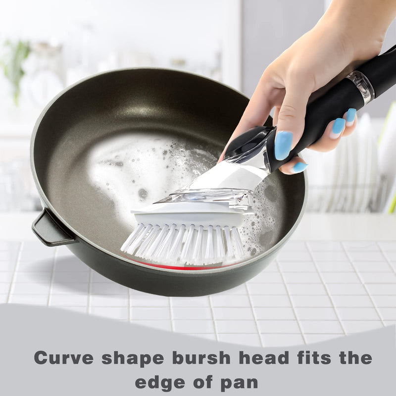 [Australia] - Brush Refills for OXO Dish Brush - 4 Pack Dish Brush Cleaning Soap Dispensing Head Replacement for Scrubber (White) 4-pack 