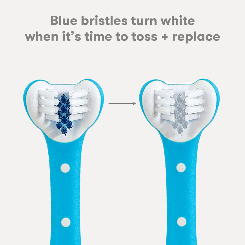 [Australia] - Frida Baby Triple-Angle Toothhugger Training Toddler Toothbrush | Toddler Toothbrush 2 Years and Up, Cleans All Sides at Once | Blue 1 Count (Pack of 1) 