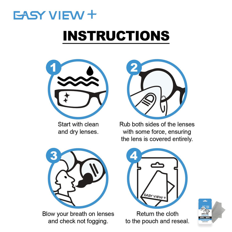 [Australia] - EASY VIEW+ Anti-Fog Microfiber Cloth- For Glasses Goggles Motorcycle Helmet Camera Lens 
