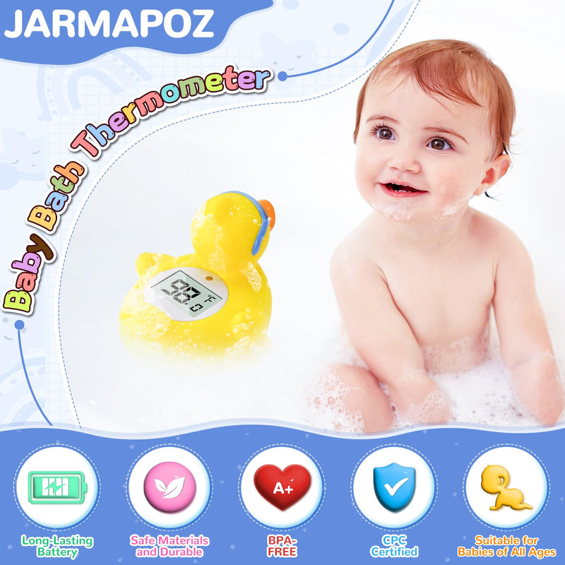 Duck Baby Bath Thermometer, Newborn Bath and Room Temperature Thermometer Safety Floating Toy, Bathtub Thermometer for Infant Yellow