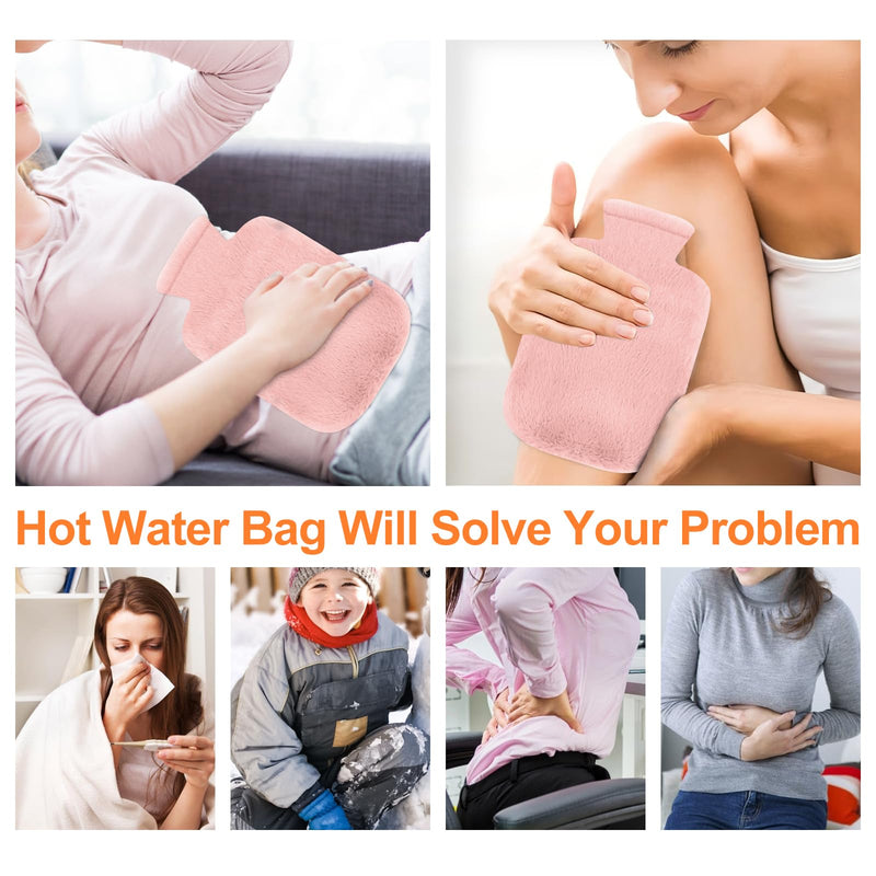 [Australia] - Votoko Hot Water Bottle Belt, 3 in 1 Hot Water Bottle Belt, 1.2 L Rubber Hot Water Bottle with Soft Waist Cover, Hot Water Bottle Belt for Neck and Shoulder, Back, Legs, Waist Warming (Pink) Pink 