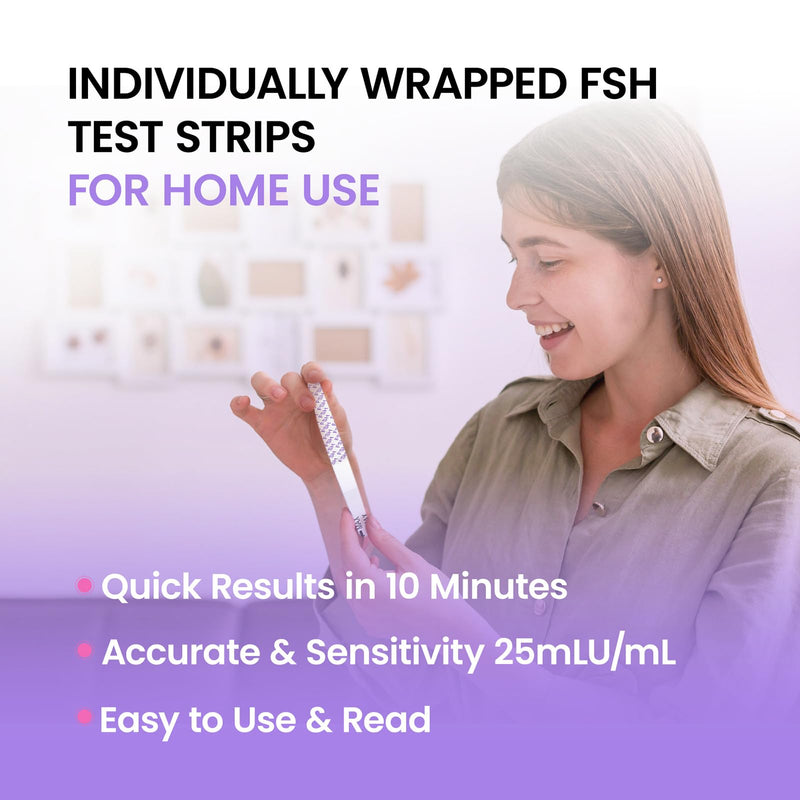 Femometer FSH Menopause Test, Understand Your Ovarian Reserve Determine Your Fertility and Detect Menopause at Home, Include 6 FSH Test Strips & Urine Cup 6 Packs