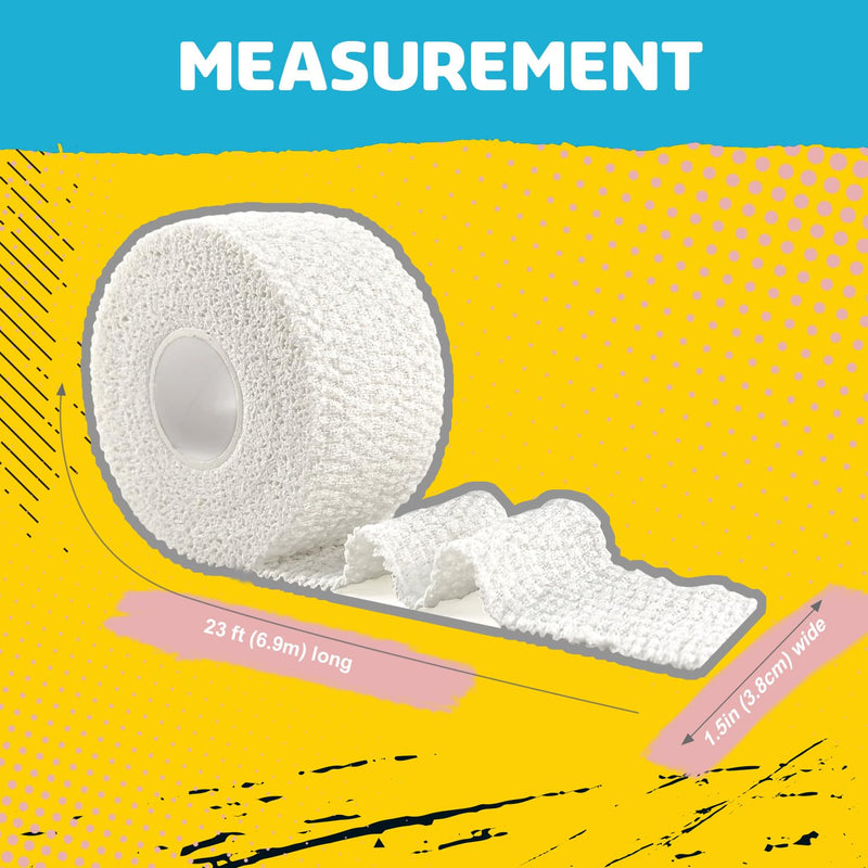 Athletic Grip Tape - Weightlifting Thumb Tape, Hook Grip Tape 4-Pack for Powerlifting, Cross Training (1.5in x23ft White) 4 rolls