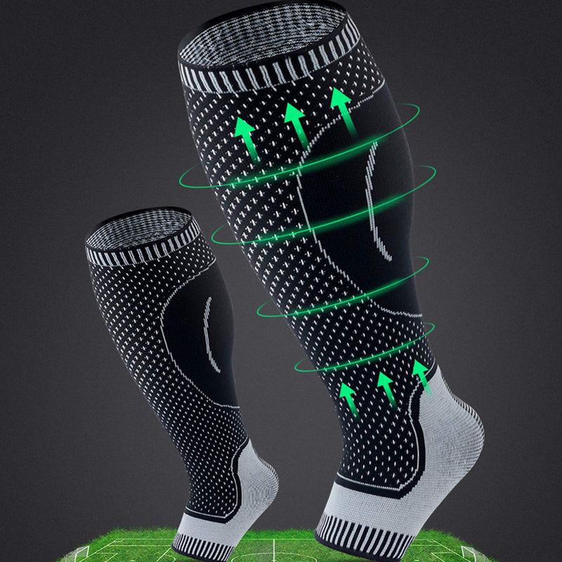[Australia] - Compression Socks Calf Foot Sleeves for Ankle Heel Plantar Fasciitis Support Increase Blood Circulation Relieve Arch Pain Shin Splints Reduce Swelling Grey Medium 