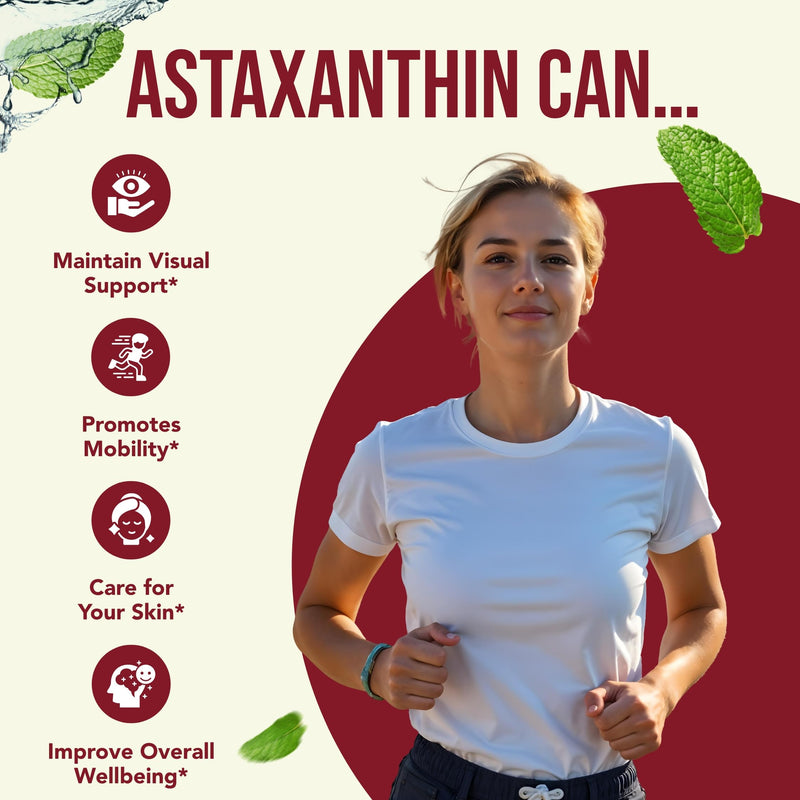 [Australia] - Easy Absorption Astaxanthin Supplement - 10mg Astaxanthin from Haematococcus Pluvialis Fresh Microalgae for Skin and Eye Health Support - Rich in Antioxidants and Carotenoids (180 Servings) 
