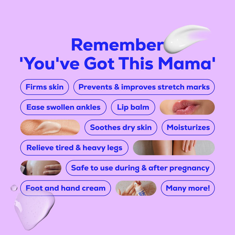 [Australia] - Bloom & Blossom - You've Got This Mama, Maternity Gift Set, 3-Piece Self-Care Kit for Expecting & New Moms with Stretch Mark Oil, Foot Spray Multi-Tasking Balm - Baby Shower, Maternity & New Mom Gift 
